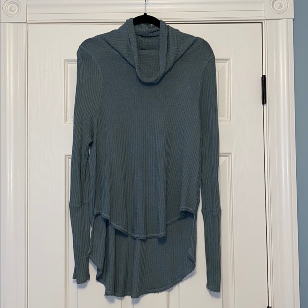 NWOT Free People Waffle Turtleneck Size M